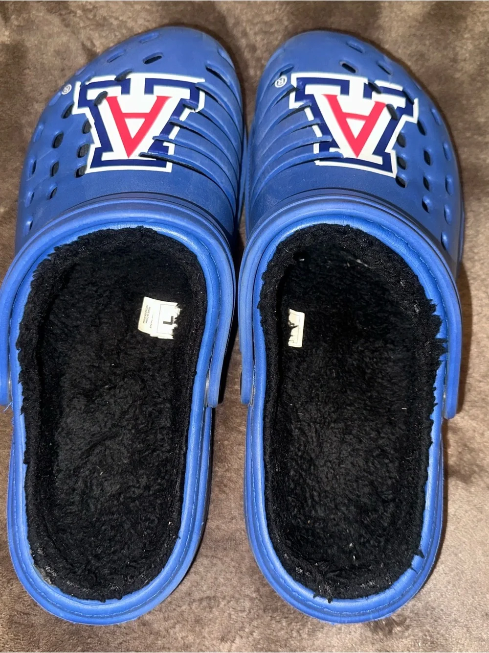 Arizona Logo Blue Slip-On Clog with Fleece Lining